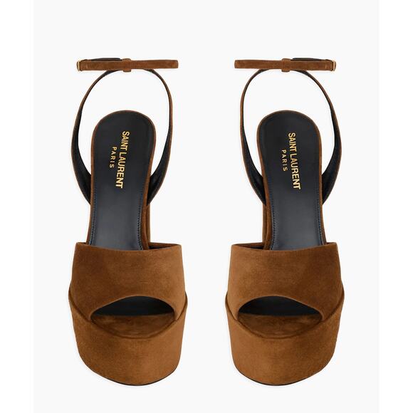 SAINT LAURENT JODIE PLATFORM SANDALS IN SUEDE LAND BNIB 39 - Picture 2 of 11